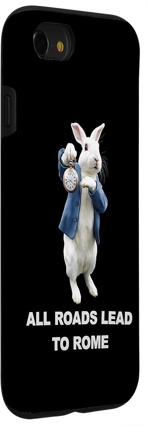 Funny AI Rabbit Meme Tshirt - All Roads Lead to Rome Humor Case for iPhone SE (2020) / 7/8 - Image 3