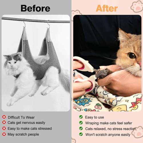27.6" Cat Grooming Wrap Cat Wrap for Cutting Nails L(Within 15lbs) - Image 2