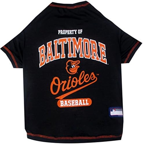 MLB Baltimore Orioles Dog T-Shirt, Medium. - Licensed Shirt for Pets Team Colored with Team Logos. - Premium Stretchable Materials for The Comfort of Your Dog & cat. by PETSFIRST
