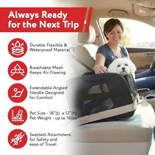 dbest products Pet Smart Cart, Medium, Black, Rolling Carrier with wheels soft sided collapsible Folding Travel Bag, Dog Cat Airline Approved Tote Luggage backpack - Image 5