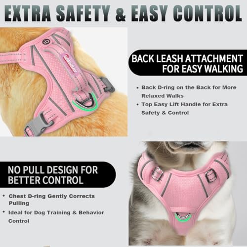 BARKBAY Dog Harness for Small Sized Dog No Pull Dog Vest ID Tag Pocket - Image 3