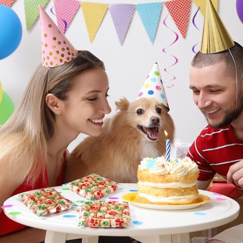 Pasimy 300 Pcs Paw Dog Treat Bags Clear Cellophane, Christmas Color - Image 6