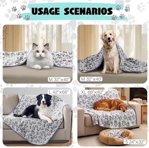 Stuffed® Premium Soft Dog Blanket Washable, 40"x32" Cat Blanket for Indoor Cats Large Medium Small Dog Puppy Essentials (Grey) - Image 5