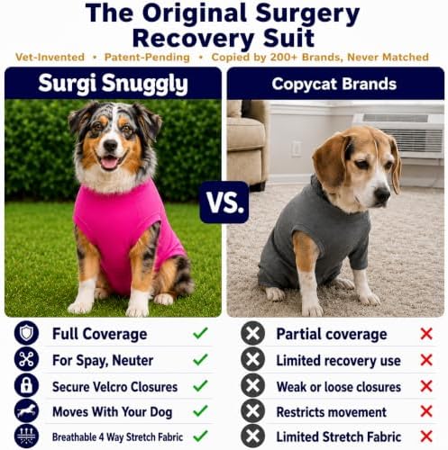 Surgi Snuggly Dog Surgery Recovery Suit, Cone Alternative, Spay/Neuter LS - Image 3