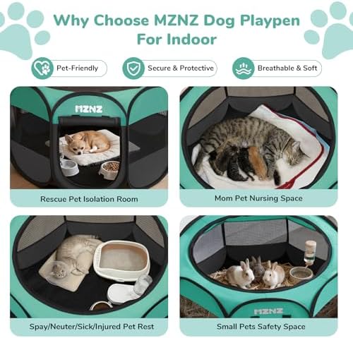 Dog Cat Small Animal Puppy Playpen Crate, Small, Blue - Image 4