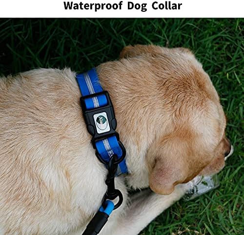 Nimble Reflective Waterproof Dog Collar Adjustable Odor Resistant Easy Clean Pet Collar for Small Medium Large Dogs Night Walking Outdoor Rainy Use (Medium (11.81”-18.5”inches), Blue) - Image 6