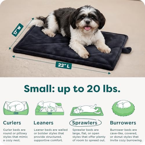 FurHaven ThermaNAP Self Warming Cat Mat, Dog Bed for Crates with Self-Warming Technology for Cozy Rest, Fully Machine Washable, Small, Plush Faux Fur, Black - Image 3