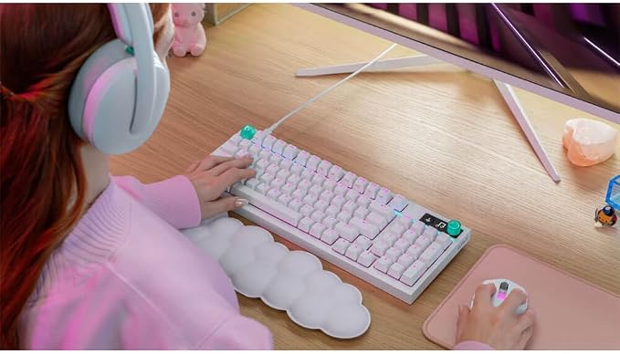 Logitech G316 X 98 MechanicalGaming Keyboard (Tactile) - White | Hot-Swappable Tactile Mechanical Switches, Gasket Design, PBT Keycaps, <8Khz, LIGHTSYNC RGB, Dot-Matxix LED Display, USB-C - Image 2