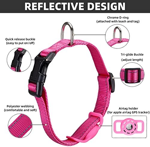 Reflective Dog Collar, Compatible with AirTag, Nylon Pet Cat Puppy Collar for Small, Medium, Large, and Extra Large Dogs - Image 7