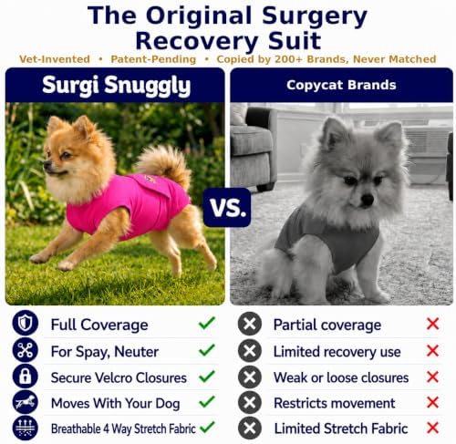Surgi Snuggly Dog Surgery Recovery Suit, Cone Alternative, Spay/Neuter ML - Image 3