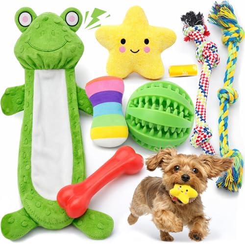 LOYEE 8 Pack Puppy Toys for Small Dogs, Luxury Dog Chew Toys with Squeaky Plush Toys, Rope Toys and Ball, Teething Toys for Puppy Supplies by LOYEE