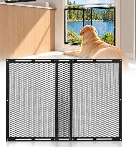 RV Screen Door Protector Adjustable 16.5–31.1 Inch Camper Screen Guard, 2-Panel Steel Mesh Prevents Dogs Pets Scratch Defender for Travel Trailer, Fifth Wheel, Motorhome Entry Doors by Unknown