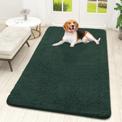 OLANLY Dog Door Mat for Muddy Paws 59x32, Super Absorbent Chenille Mud Mat by OLANLY