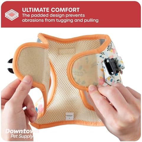 Downtown Pet Supply Step-in Dog Harness – No Pull, Adjustable Padded Mesh with Reflective Trim, Secure Buckle Strap – Comfortable & Breathable Small Dog Harness, Large, Floral - Image 6