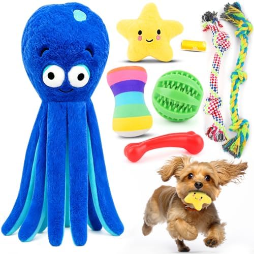 LOYEE 8 Pack Puppy Toysfor Small Dogs, Luxury Dog Chew Toys with Squeaky Plush Toys, Rope Toys and Ball, Teething Toys for Puppy Supplies by LOYEE