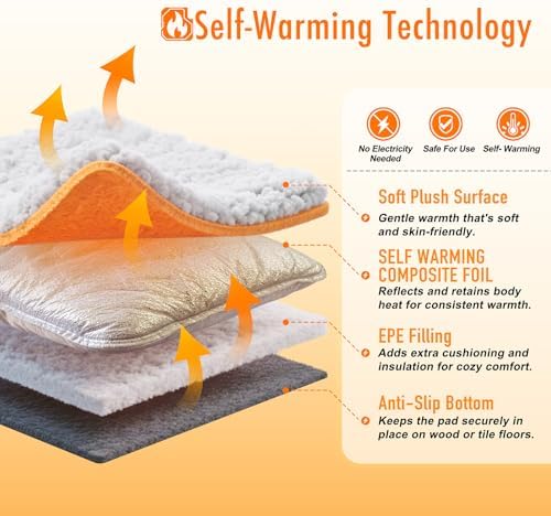 Self Warming Cat Bed, 2.0 Upgraded Thermal Mat for Indoor Cats, 15 x 19 In - Image 3