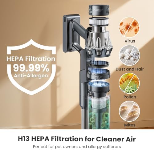 Yaber HP20 Cordless Vacuum Cleaner, 180AW Suction for Pet Hair & Carpet - Image 3