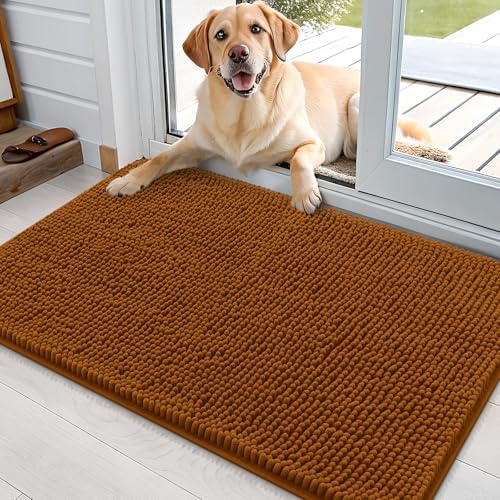 OLANLY Dog Door Mat for Muddy Paws 36x24, Super Absorbent Chenille Mud Mat by OLANLY