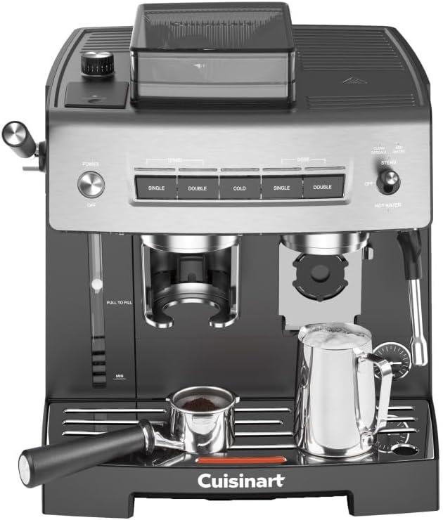 Cuisinart Espresso Bar Grind & Brew Espresso Machine, 16 Grind Settings from Fine to Coarse, Makes Hot or Cold Cafe-Quality Beverages at Home Including Cappuccino, Lattes and Cold Coffee, EM-640 by Cuisinart
