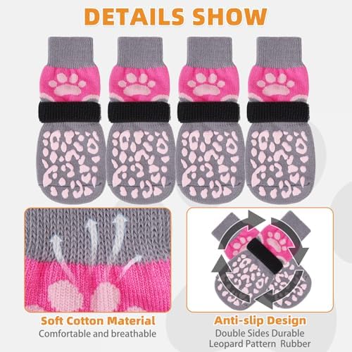 KOOLTAIL Dog Socks Shoes for Hot Pavement, Breathable & Warm Winter Dog Booties to Prevent Licking Paws for Small Medium Large Senior Dogs,Non Slip Grippy Pet Boots & Paw Protectors for Hardwood Floor - Image 5