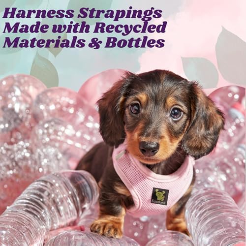EcoBark XXS Dog Harness, Soft Step in Teacup Puppy Mesh Vest, Baby Pink - Image 3
