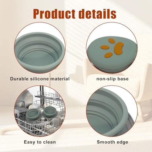 2-in-1 Collapsible Dog Travel Bowl Portable Silicone Carabiner - Image 6