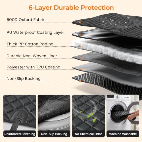 URPOWER XL Dog Seat Cover for Full-Size Trucks, 100% Waterproof Hammock - Image 4