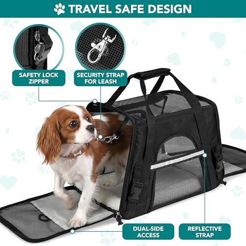 PetAmi Airline Approved Pet Carrier for Cats & Small Dogs, Small, Black - Image 4