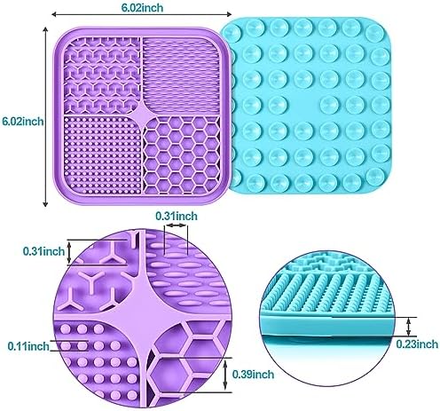 2PCS Licking Mat for Dogs with Suction Cups, Premium Lick Pad for Anxiety Relief, Slow Feeder Dog Bowls, Perfect for Bathing, Grooming and Training - Image 3