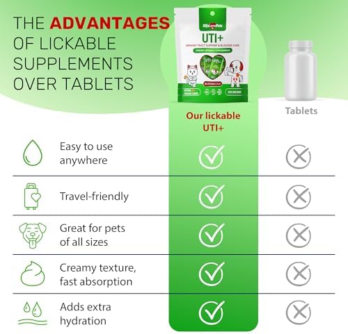 Cat UTI Treatment for Frequent Urination, Bladder & Kidney Irritation – Squeezable Dog UTI Treatment for Natural Care – Creamy UTI+ Cranberry Supplement for Dogs with Chicken Flavor – 10 Sticks x 5 g - Image 6