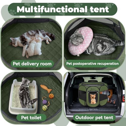 Persure Dog Cat Pet Playpen Puppy Crate Cage for Indoor Outdoor Travel - Image 2