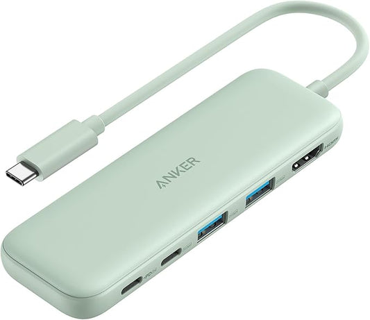 Anker USB C Hub, 5-in-1 USBC to HDMI Splitter with 4K Display | 85W Max PD, 1 Powered USB-C 5Gbps & 2 Powered USB-A 3.0 5Gbps Data Ports, for MacBook Pro, MacBook Air, Dell and More (Green) by Unknown