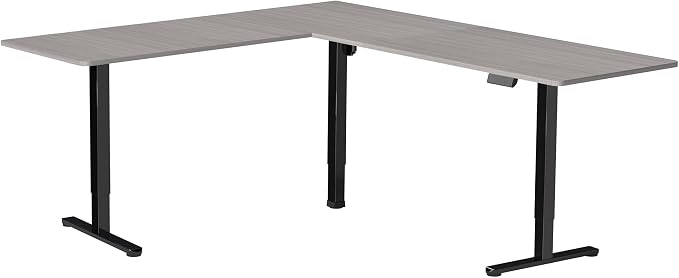 VIVO Dark Gray 84 x 63 in Corner Standing Desk, DESK-E3CTBG-84 | Electric, Large Reversible L-Shaped Table, Sit Stand Height Adjustable, Memory Controller, Office Furniture Sets, Black Frame - Image 9