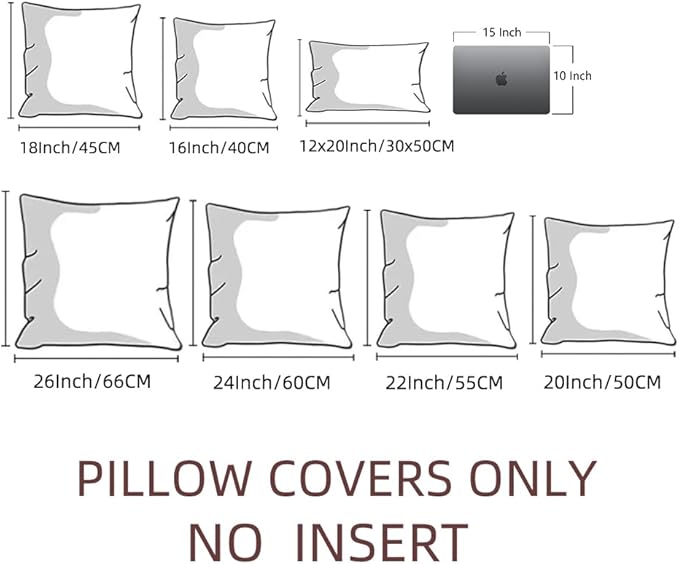 Fancy Homi 4 Packs Decorative Throw Pillow Covers for Living Room Couch Bed, Modern Farmhouse Boho Home Décor Accent Cushion Case, 26" x 26", Grey Blue - Image 6