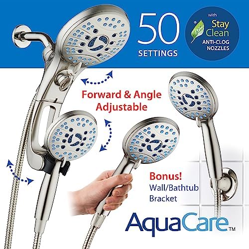 AquaCare 50-mode High Pressure Shower Head Combo with Arm & Dual Power Wash - Image 6