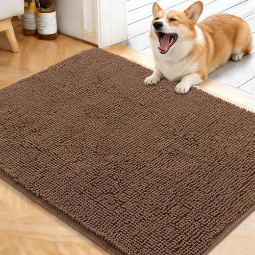 OLANLY Dog Door Mat for Muddy Paws 40x32, Super Absorbent Chenille Mud Mat by OLANLY