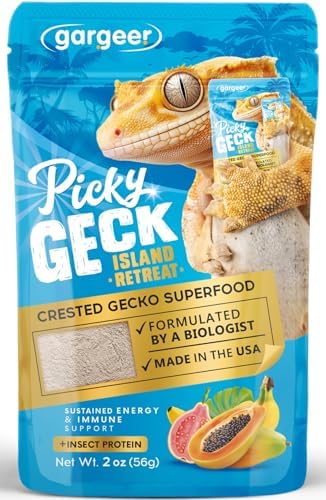 Gargeer 2oz Picky Geck Island Retreat - Crested Gecko Food. Made in USA by Gargeer