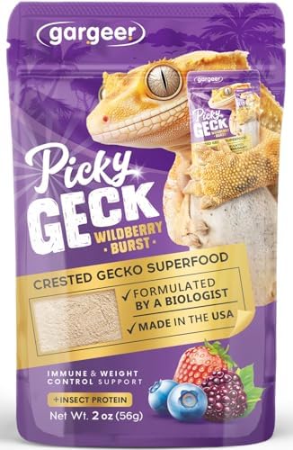 Gargeer 2oz Picky Geck Wildberry Burst - Crested Gecko Food. Made in USA by Gargeer