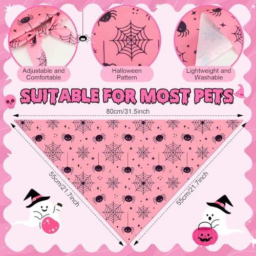 Weewooday 50 Pink Halloween Dog Bandana Bulk for Large Dog Lover Gift - Image 3