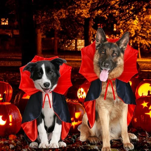 GOYOSWA Dog Halloween Costumes, Dog Vampire Cloak Costume Devil Vampire Cloak Cape Halloween Costumes for Small Medium Large Dogs Pets (X-Large) - Image 5
