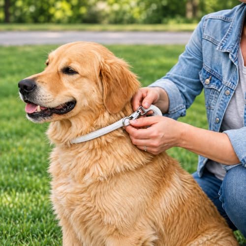 Resco Nylon Dominant Dog Collar for Training and Handling, 14", White - Image 4