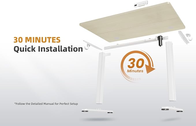YDN 32 x 19 Inch Nature Electric Standing Desk | Adjustable Height, Sit Stand, Cable Management, Ergonomic, Home Office - Image 8