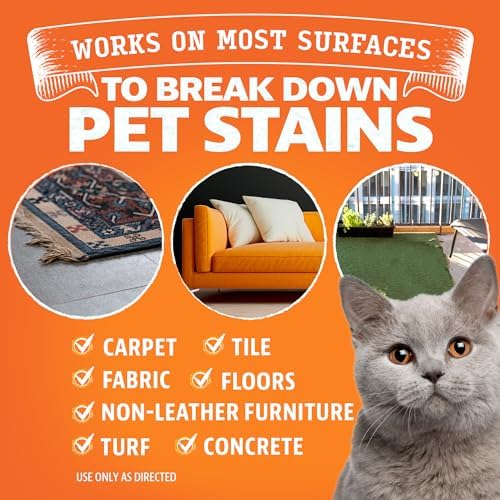 ANGRY ORANGE Cat Urine Odor Eliminator & Stain Remover, Pet Stain Enzyme Cleaner Spray for Dog & Cat Pee - Fresh Scent - 32 oz - Image 3