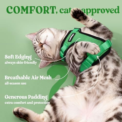 rabbitgoo Cat Harness and Leash Set, Escape Proof Vest, Grass Green - Image 4