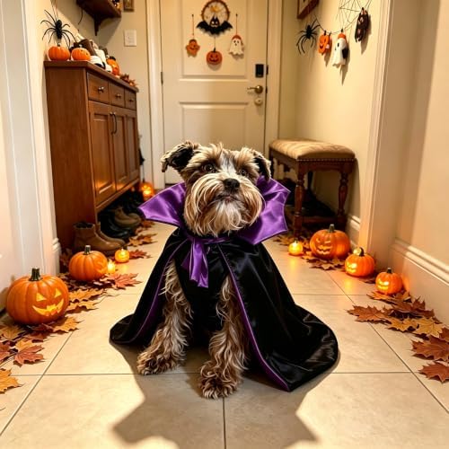 GOYOSWA Cat Halloween Costumes Pet Cat Dog Halloween Vampire Costume Devil Vampire Cape Cloak Halloween Costumes for Cats X-Small Small Dogs Pets - Image 6