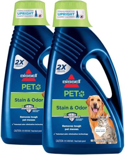 Bissell 2X Pet Stain & Odor Full Size Machine Formula,60 ounces,99K52,(Pack of 2) by BISSELL
