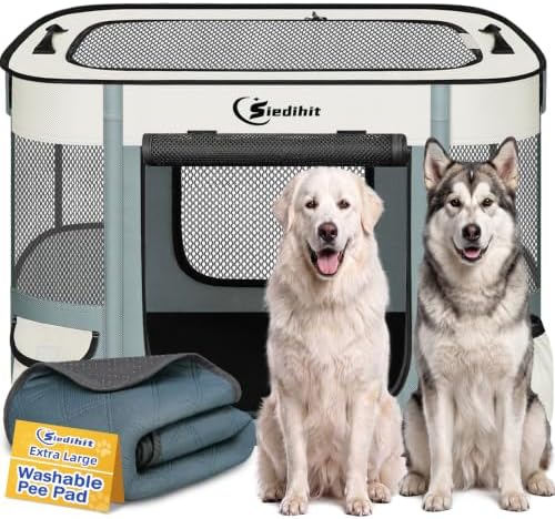 Siedihit 40" Dog Playpen,Cat Puppy Pen, Pet Portable Crate Indoor Outdoor by Siedihit