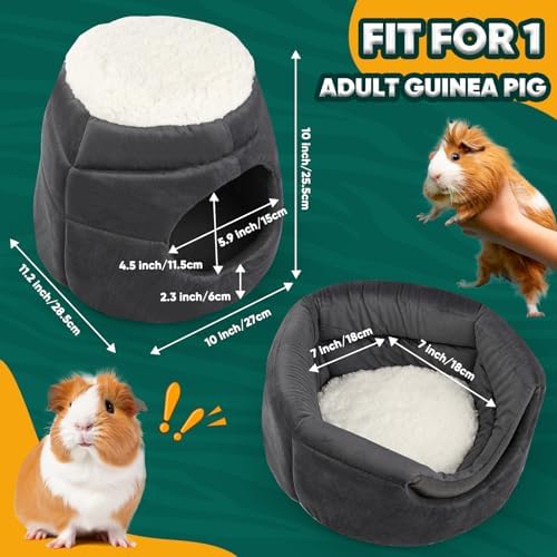 Guinea Pig Hideout - 2 in 1 Foldable Guinea Pig Bed with Pure White Soft Top, Large Entrance for 1 Adult Small Pet, Ideal Bed for Small Pets, Dark Gray - Image 6