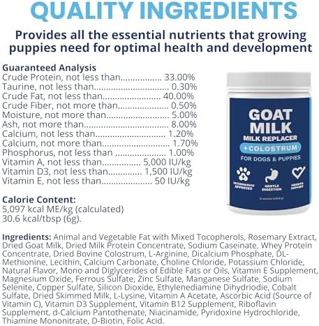 Under the Weather Puppy Milk Replacement Formula + Colostrum for Dogs & Puppies | Goat Milk Replacer Powder | Goat-Based Formula with Colostrum for Immune & Digestive Support - 12 oz - Image 5