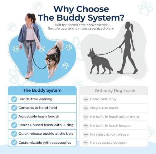 The Buddy System - Hands Free Dog Leash - Regular Dog, X-Large, Black - Image 5